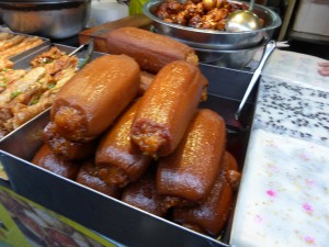 Lotus root is known for its many medicinal benefits, such as soothing an upset stomach. Here, it is boiled and ready for a wide variety of dishes, such as stir-fry. 