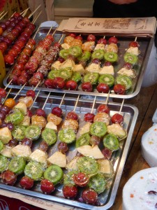 Candied fruit is a popular sweet treat. Chris' favorite of the day was the glazed-covered crab apples with the edible wrapping.  