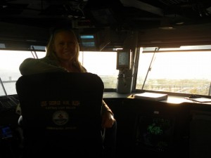 Sitting in the captain's seat aboard the USS George H. W. Bush during a Friends and Family Day in 2010. I give Norfolk a 7. What would you give it?