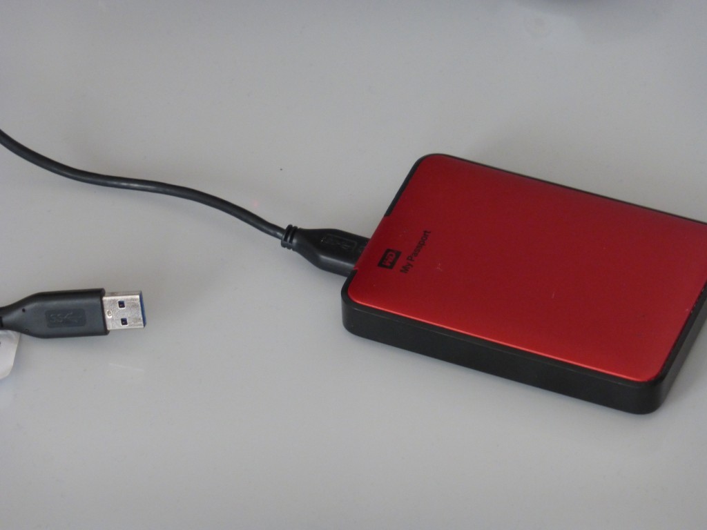 An external hard drive is a great way to keep documents stored on the go.