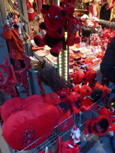 Krampus merchandise sold at Klagenfurt Christmas Market