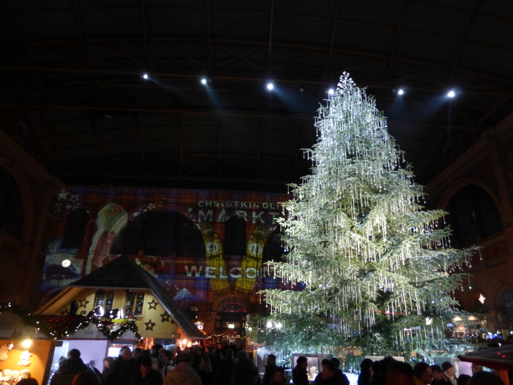 Possibly the world's most expensive Christmas tree, this Swarovski masterpiece towers over one of Zurich's Christmas markets in its main station